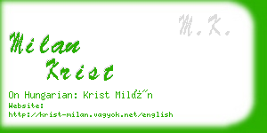 milan krist business card